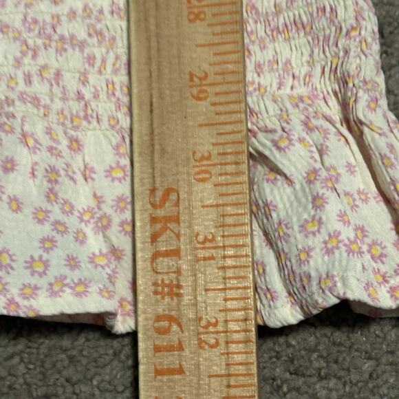 Area Stars XS Amalia Dress Mini V-Neck Floral Calico Short Puff Sleeve Pink - Picture 10 of 10